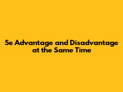 5e Advantage and Disadvantage at the Same Time
