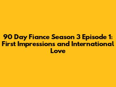 90 Day Fiance Season 3 Episode 1: First Impressions and International Love