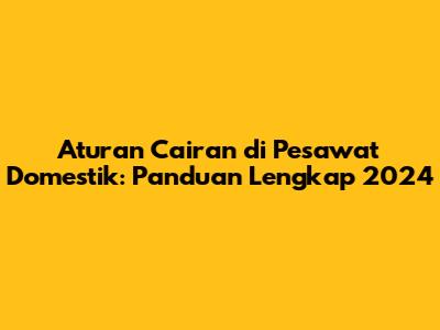 Aturan Cairan di Pesawat Domestik: Panduan Lengkap 2024