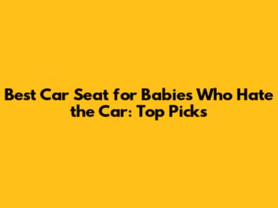 Best Car Seat for Babies Who Hate the Car: Top Picks