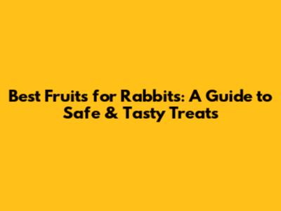 Best Fruits for Rabbits: A Guide to Safe & Tasty Treats