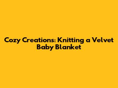 Cozy Creations: Knitting a Velvet Baby Blanket