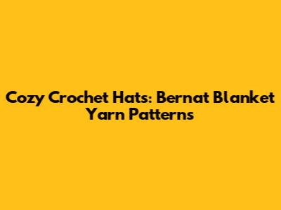 Cozy Crochet Hats: Bernat Blanket Yarn Patterns