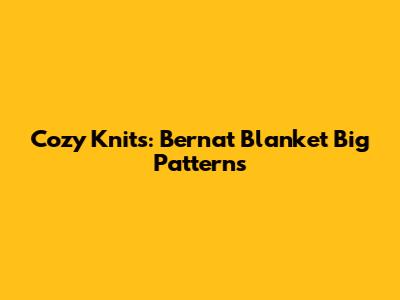 Cozy Knits: Bernat Blanket Big Patterns