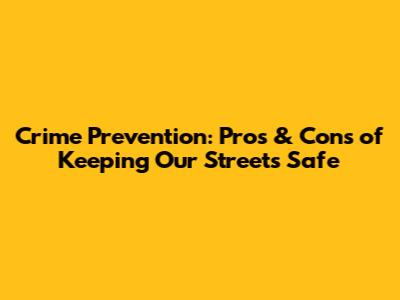 Crime Prevention: Pros & Cons of Keeping Our Streets Safe