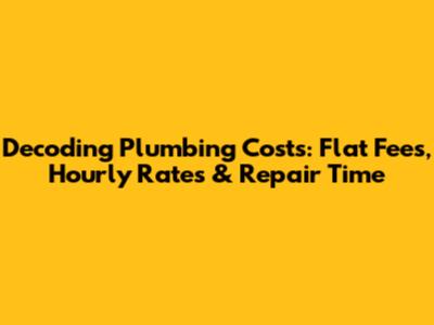 Decoding Plumbing Costs: Flat Fees, Hourly Rates & Repair Time