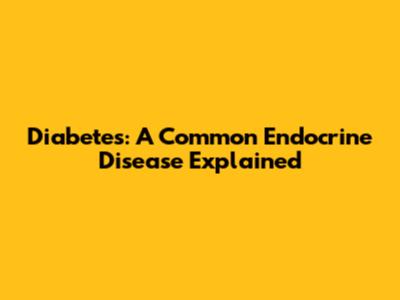 Diabetes: A Common Endocrine Disease Explained