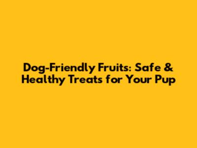 Dog-Friendly Fruits: Safe & Healthy Treats for Your Pup