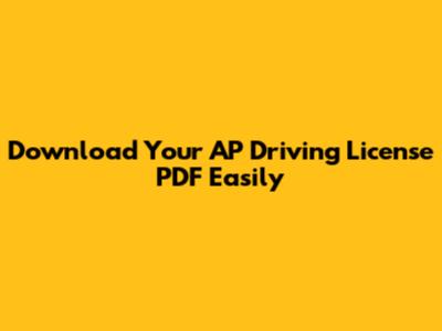 Download Your AP Driving License PDF Easily