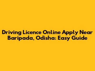 Driving Licence Online Apply Near Baripada, Odisha: Easy Guide