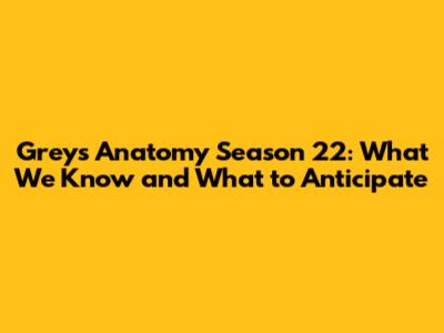 Grey's Anatomy Season 22: What We Know and What to Anticipate