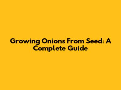 Growing Onions From Seed: A Complete Guide