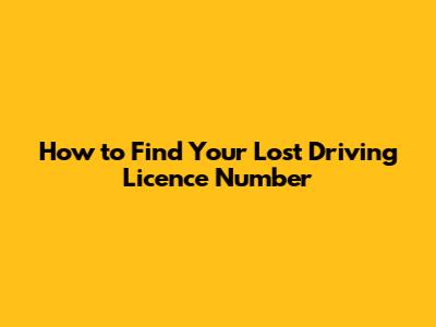 How to Find Your Lost Driving Licence Number