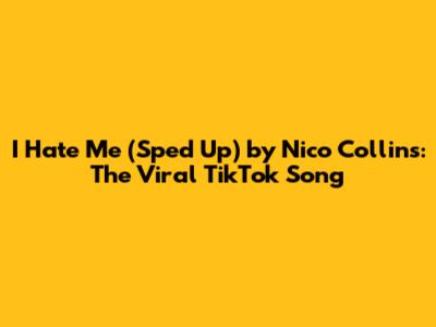 I Hate Me (Sped Up) by Nico Collins: The Viral TikTok Song