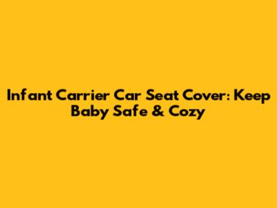 Infant Carrier Car Seat Cover: Keep Baby Safe & Cozy
