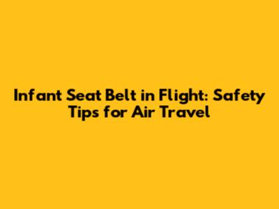 Infant Seat Belt in Flight: Safety Tips for Air Travel