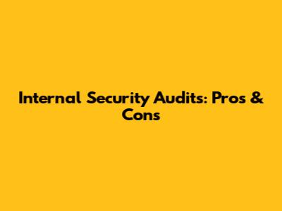 Internal Security Audits: Pros & Cons