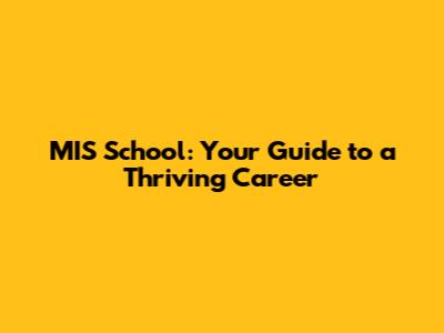MIS School: Your Guide to a Thriving Career