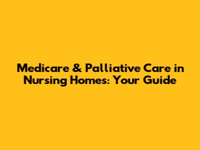 Medicare & Palliative Care in Nursing Homes: Your Guide