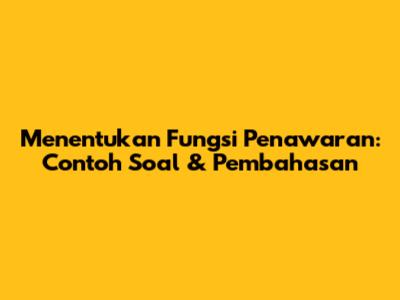 Menentukan Fungsi Penawaran: Contoh Soal & Pembahasan