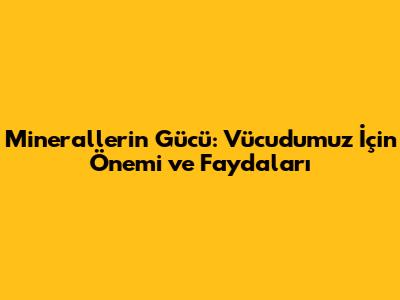 Minerallerin Gücü: Vücudumuz İçin Önemi ve Faydaları