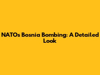 NATO's Bosnia Bombing: A Detailed Look