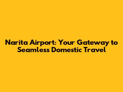 Narita Airport: Your Gateway to Seamless Domestic Travel