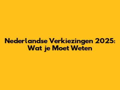 Nederlandse Verkiezingen 2025: Wat je Moet Weten