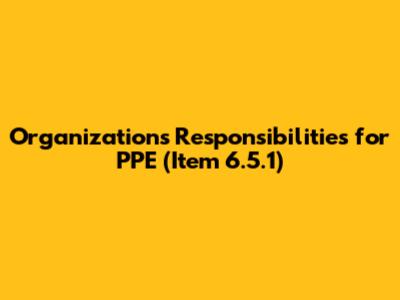 Organization's Responsibilities for PPE (Item 6.5.1)