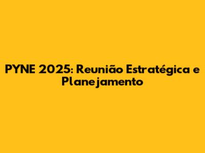 PYNE 2025: Reunião Estratégica e Planejamento