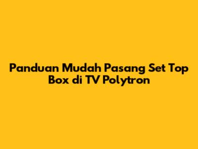 Panduan Mudah Pasang Set Top Box di TV Polytron