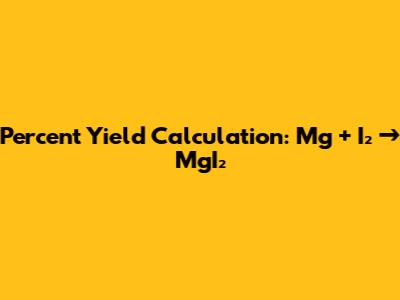 Percent Yield Calculation: Mg + I₂ → MgI₂