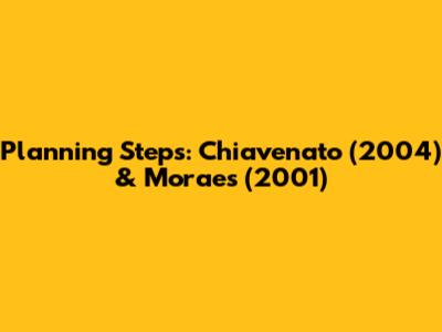 Planning Steps: Chiavenato (2004) & Moraes (2001)