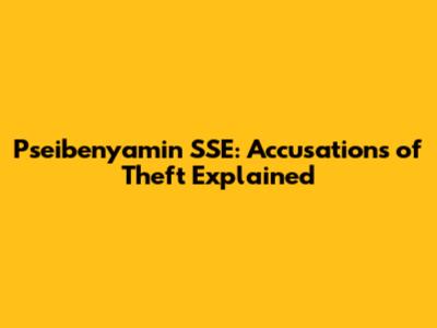 Pseibenyamin SSE: Accusations of Theft Explained