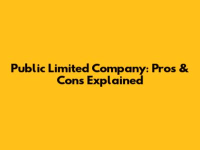 Public Limited Company: Pros & Cons Explained