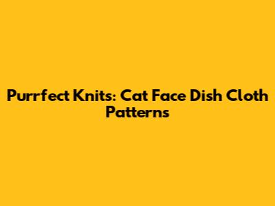 Purrfect Knits: Cat Face Dish Cloth Patterns