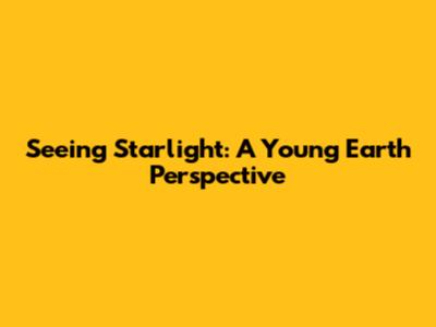 Seeing Starlight: A Young Earth Perspective