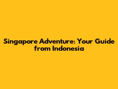 Singapore Adventure: Your Guide from Indonesia