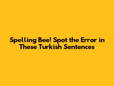 Spelling Bee! Spot the Error in These Turkish Sentences