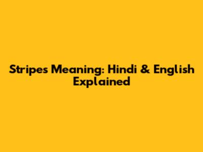Stripes Meaning: Hindi & English Explained