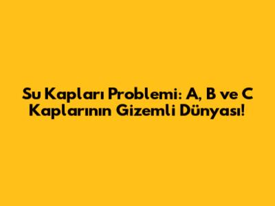 Su Kapları Problemi: A, B ve C Kaplarının Gizemli Dünyası!