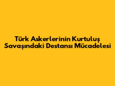 Türk Askerlerinin Kurtuluş Savaşındaki Destansı Mücadelesi