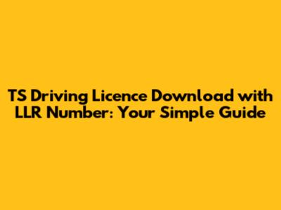 TS Driving Licence Download with LLR Number: Your Simple Guide