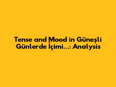 Tense and Mood in 'Güneşli Günlerde İçimi...': Analysis