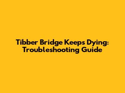 Tibber Bridge Keeps Dying: Troubleshooting Guide