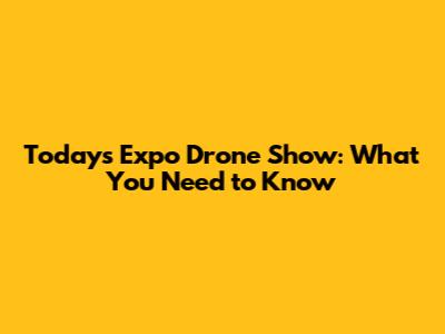 Today's Expo Drone Show: What You Need to Know