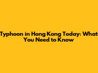 Typhoon in Hong Kong Today: What You Need to Know