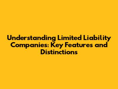 Understanding Limited Liability Companies: Key Features and Distinctions
