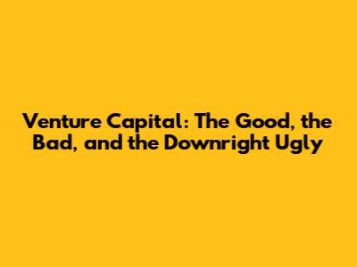Venture Capital: The Good, the Bad, and the Downright Ugly