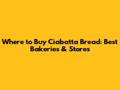 Where to Buy Ciabatta Bread: Best Bakeries & Stores